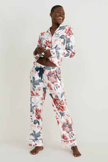 Donna - Pantaloni pigiama - a fiori - colorato