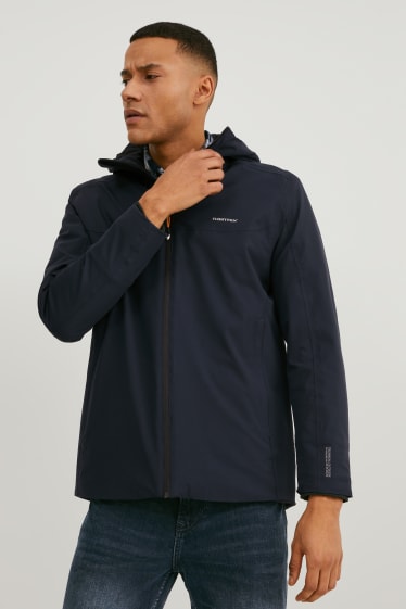 Men - Rain jacket with hood - black