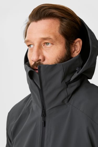 Men - Rain jacket with hood - dark gray