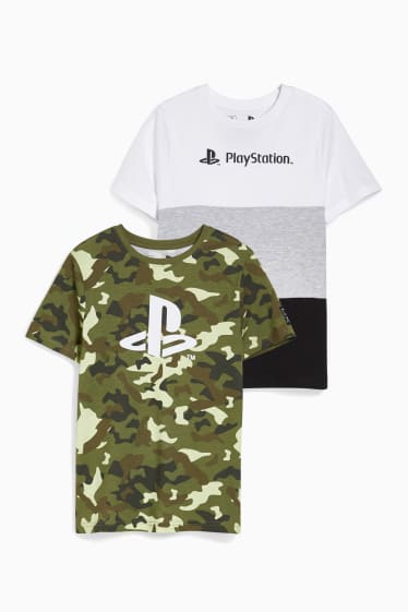 Kinder - Multipack 2er - PlayStation - Kurzarmshirt - weiß
