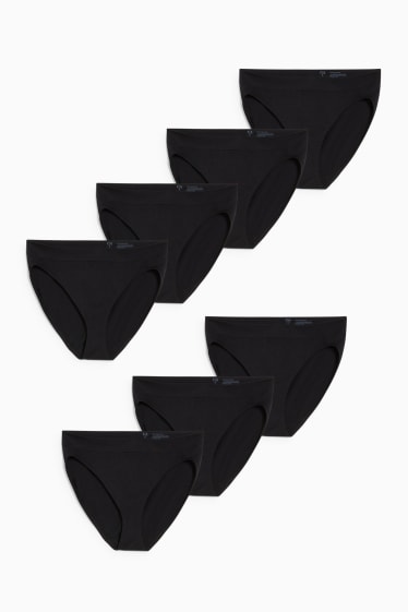 Damen - Multipack 7er - Slip - seamless - schwarz