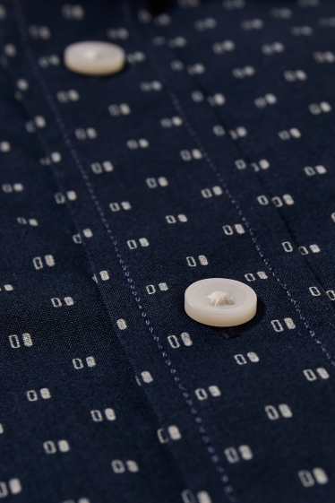 Men - Shirt - regular fit - kent collar - dark blue
