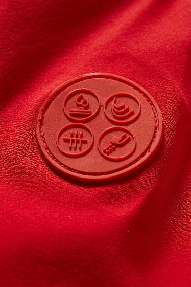 Women - Outdoor coat with hood - red
