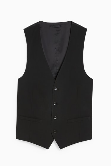 Hommes - Gilet de costume sans manches - slim fit - Flex - LYCRA®  - noir