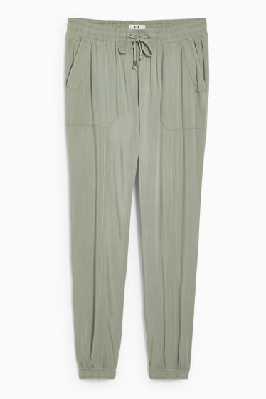 Dámské - Kalhoty - tapered fit - světle zelená