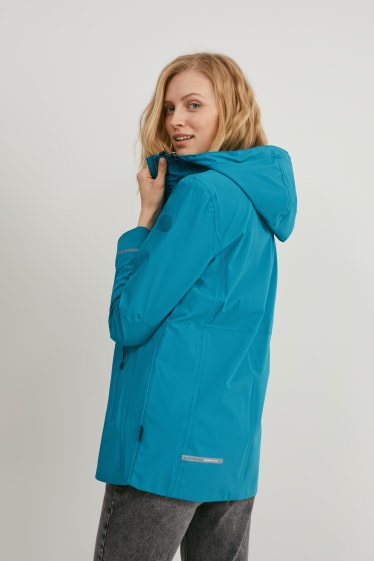 Women - Outdoor jacket with hood - 4 Way Stretch - turquoise