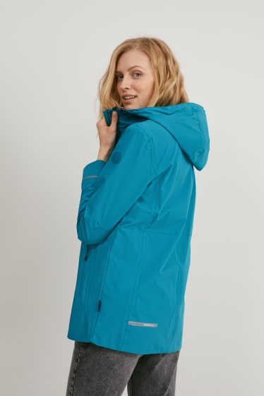 Damen - Funktionsjacke mit Kapuze - 4 Way Stretch - türkis