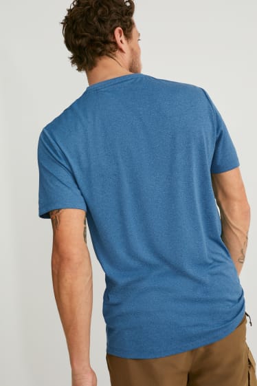 Men - T-shirt - hiking - blue-melange