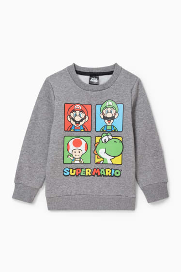 Kinderen - Super Mario - sweatshirt - grijs-mix