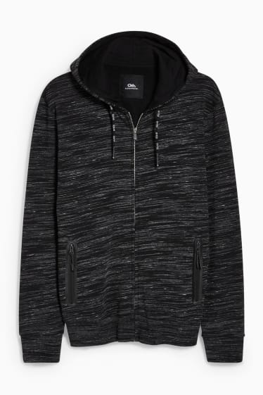 Men - CLOCKHOUSE - zip-through sweatshirt with hood - black