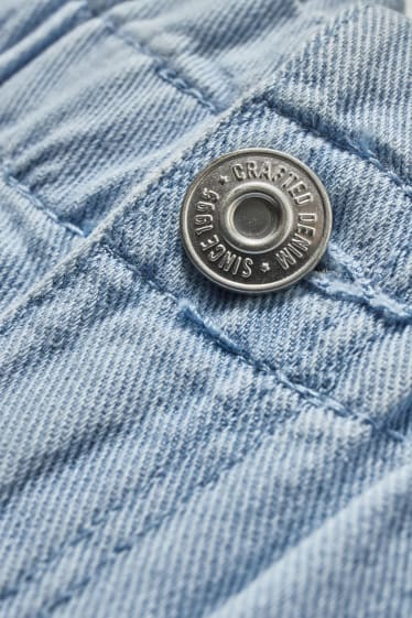 Enfants filles - Ensemble - short en jean et élastique à cheveux - 2 pièces - jean bleu clair