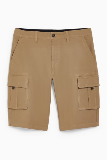 Men - Cargo bermuda shorts - Flex - light brown