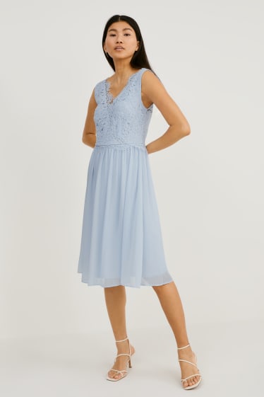 Women - Fit & flare dress - formal - light blue