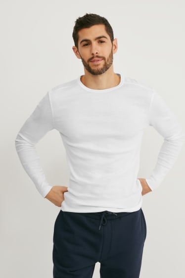 Herren - Langarmshirt - weiß