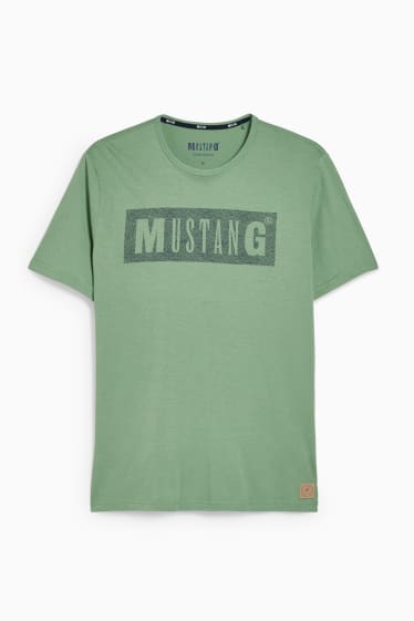 Mężczyźni - MUSTANG - T-shirt - zielony