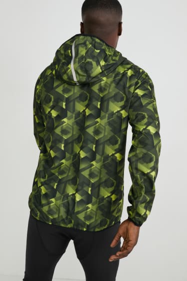 Men - Outdoor jacket with hood  - dark green / black