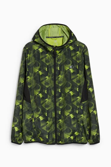 Uomo - Giacca tecnica con cappuccio - verde scuro / nero