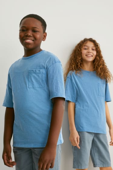 Kinder - Kurzarmshirt - genderneutral - blau