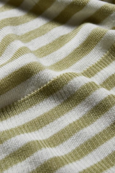 Donna - Maglione in maglia fine - a righe - bianco / verde