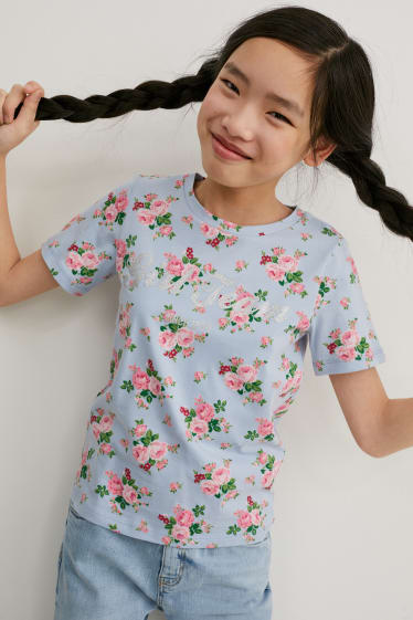 Bambini - Confezione da 2 - t-shirt - a fiori - bianco