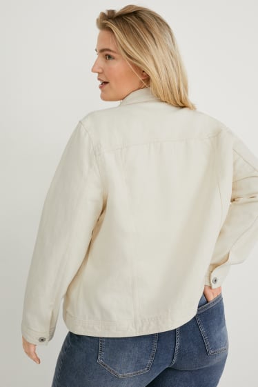 Femei - Jachetă din denim - alb-crem