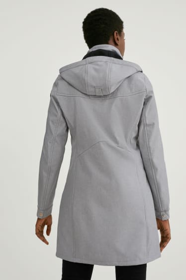 Femmes - Manteau fonctionnel à capuche - gris clair chiné