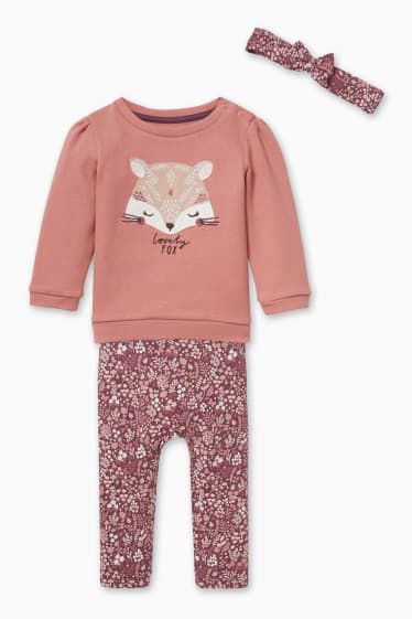 Babies - Baby outfit - 3 piece - rose