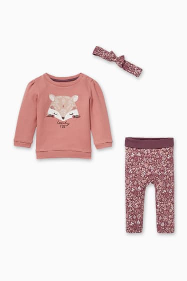 Babies - Baby outfit - 3 piece - rose