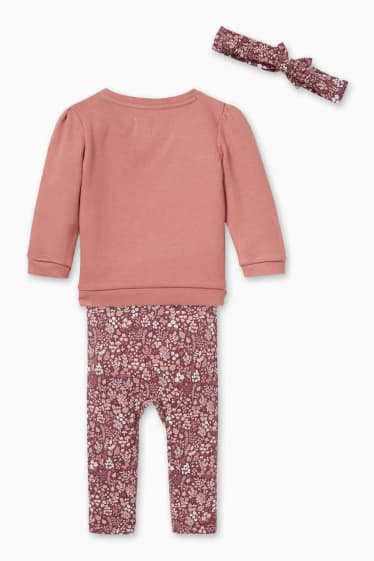 Babies - Baby outfit - 3 piece - rose