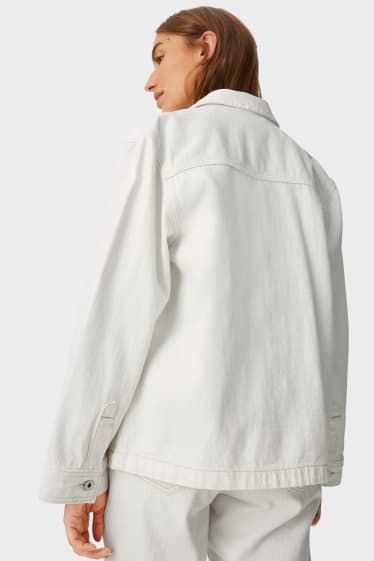 Women - Denim shacket - white