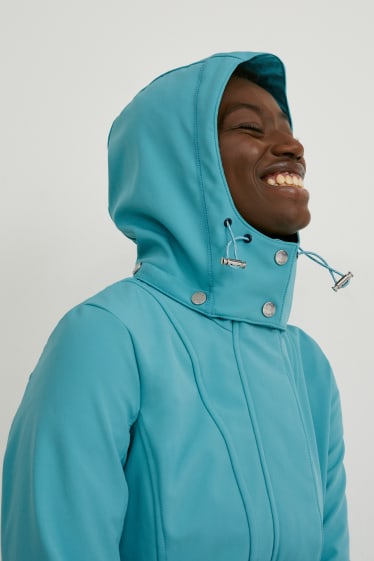 Women - Outdoor jacket with hood - dark turquoise