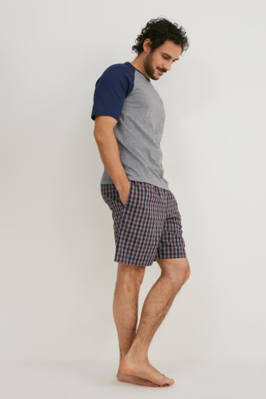 Hommes - Pyjashort - gris