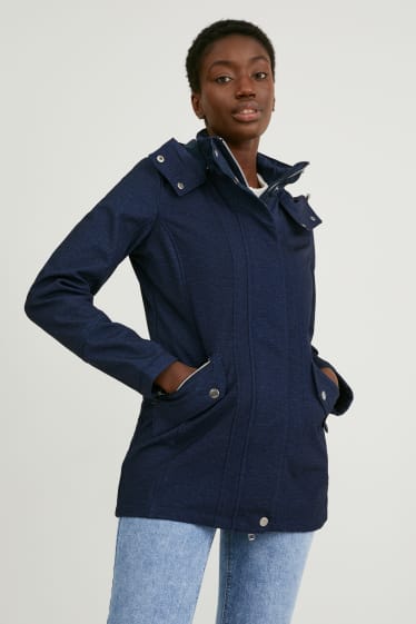 Women - Outdoor jacket with hood - dark blue