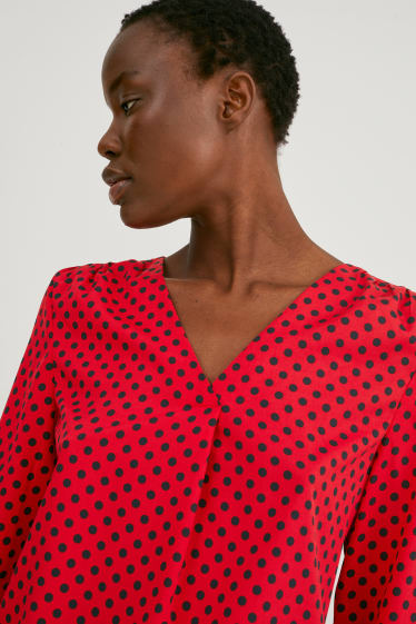 Femei - Multipack 2 buc. - bluză - cu buline - roșu / negru