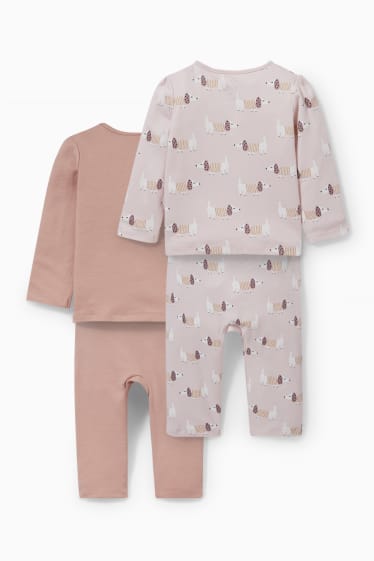 Bébés - Lot de 2 - pyjama pour bébé - marron / rose