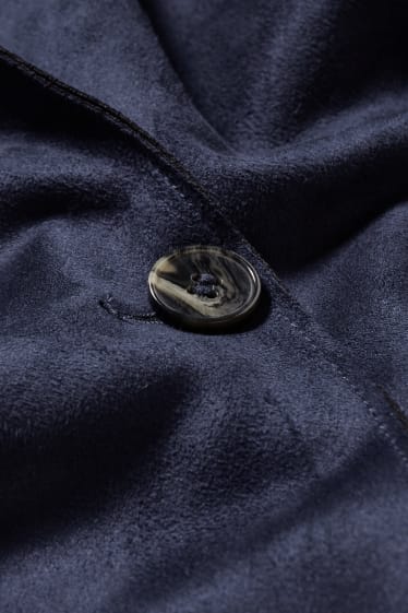 Women - Coat - faux suede - dark blue