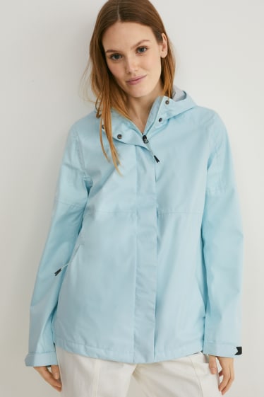 Dames - Functionele jas met capuchon - lichtturquoise
