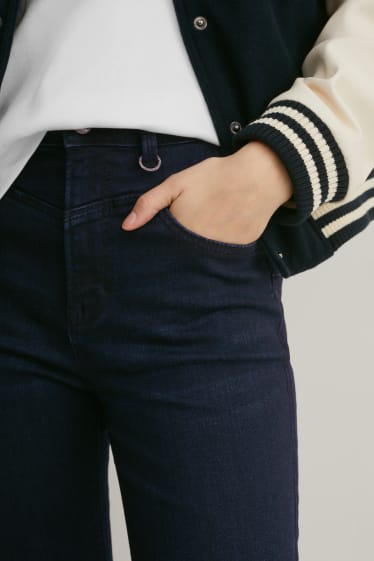 Kobiety - Slim jeans - wysoki stan - dżinsy modelujące - dżins-ciemnoniebieski