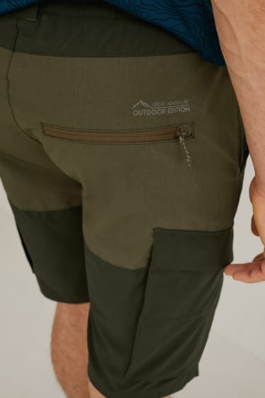 Hombre - Bermuda funcional con cinturón - senderismo - verde oscuro
