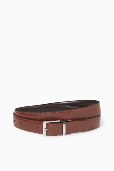 Hommes - Ceinture en cuir - marron foncé