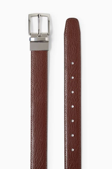 Hommes - Ceinture en cuir - marron foncé