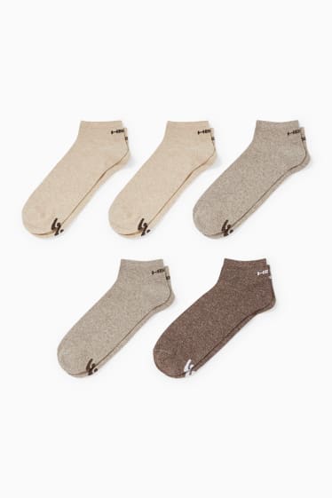 Men - HEAD - multipack of 5 - trainer socks - gray-brown