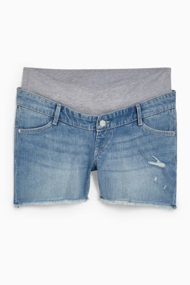 Damen - Umstandsjeans - Jeans-Shorts - jeans-blau