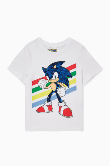 Kinderen - Sonic - T-shirt - glanseffect - wit