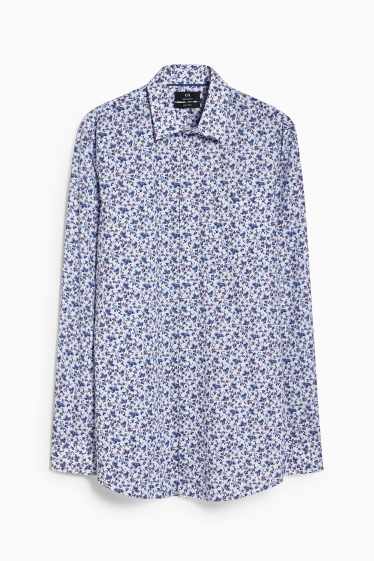 Men - Business shirt - regular fit - extra-long sleeves - easy-iron - white / blue