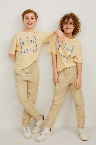 Children - Trousers - genderneutral - linen blend - light brown