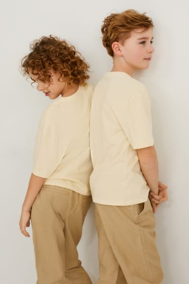 Kinder - Kurzarmshirt - genderneutral - hellgelb