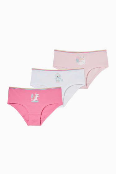 Enfants - Lot de 3 - shortys - rose