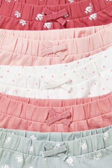 Bebeluși - Multipack 5 buc. - pantaloni scurți trening bebeluși - alb / roz