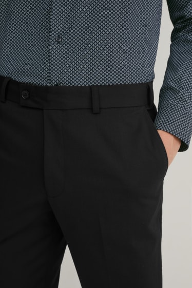 Pánské - Oblekové kalhoty - regular fit - LYCRA® - černá